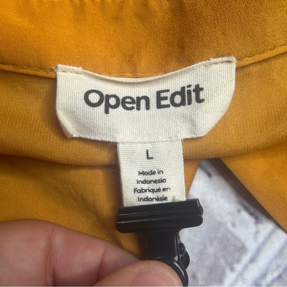 EUC Open Edit Women's Orange Button-Down Shirt Size L - Picture 9 of 13